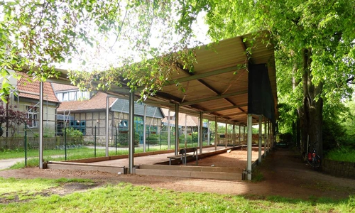 Die derzeitige Bocciabahn am Rothenfelder Markt. 