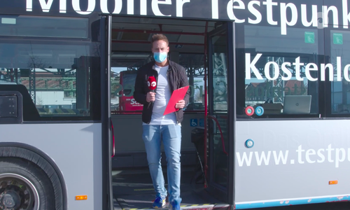 regionalHeute.de-Reporter Jan Fischer hat sich im Testbus auf eine Corona-Infektion testen lassen.