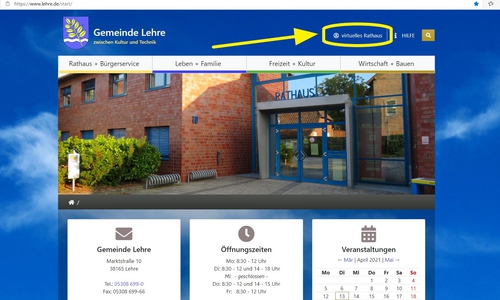 „Open R@thaus“ ist ein neues, virtuelles Angebot der Gemeinde Lehre, das jetzt im oberen Bereich der Homepage verlinkt ist.