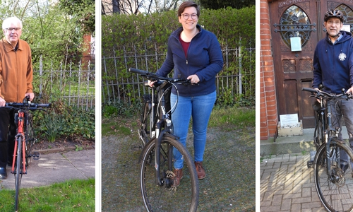 Freuen sich auf die Stadtradel-Touren, von links: Lothar Dreyer, Hannah Stolzenburg und Dr. Volker Menke.