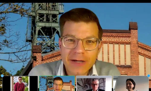 Björn Försterling im Gespräch mit Judith Skudelny (unten rechts) und Dr. Thomas Lautsch.