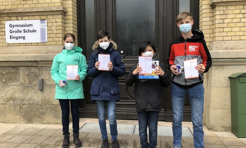 Von links: Annika Seidler, Lennox Wishöt, Mario Ynga Orellana und Arthur Meixner.
