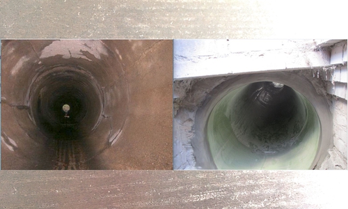 Der Kanal in der Emmerstedter Landstraße vor und nach der Sanierung 2020.