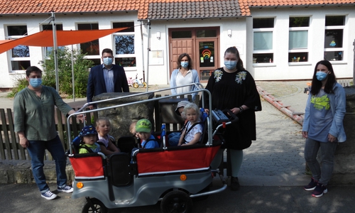 Der Krippenwagen wurde gleich getestet.