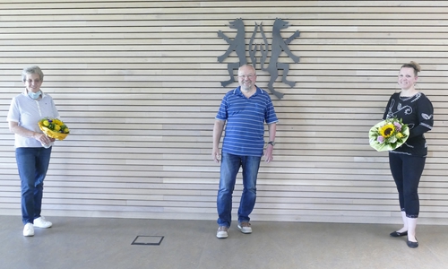 Horst Kunz wurde zum Vorsitzenden des Behindertenbeirates gewählt. Erika Hagemann (links) und Nadja Stehlin sind seine Stellvertreterinnen.