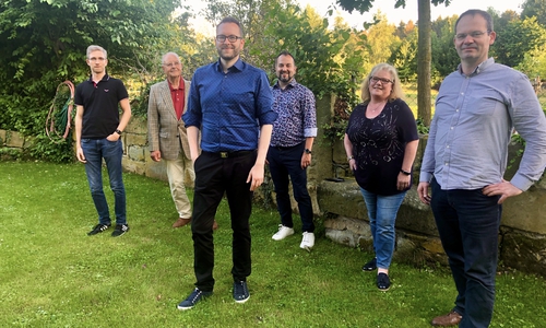 Sind sich einig: Bürgermeisterkandidat Frederik Brandt (3. v.l.) und die Freidemokraten Kevin Gewalt, Hans-Dietrich Politt, Frederik Brandt, Tim-O. Franzke, Stefanie Bote und Nils-Peter Hoffmann (von links).