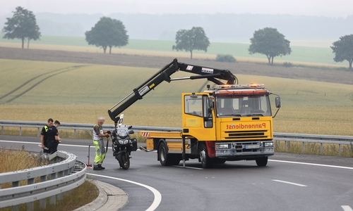 Das Motorrad wurde abgeschleppt