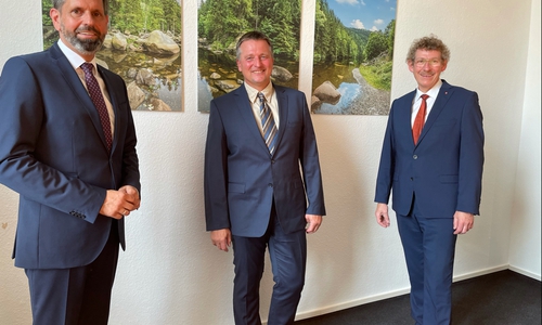 Umweltminister Lies und Staatssekretär Doods begrüßen Dr. Pietsch