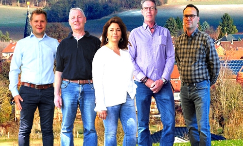 Tim Colin Uhde (parteilos), Helge Michler, Kathrin Wondra, Michael Laas und Uwe Vornkahl (v. li.).