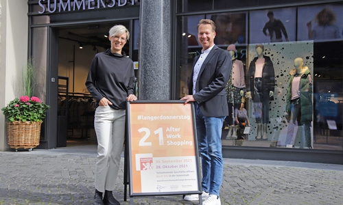 Mirko Rüsing (stellv. AAI-Vorstandsvorsitzender) und Ulrike Ring (Geschäftsführerin Summersby) freuen sich auf den ersten langen Donnerstag am 30. September.