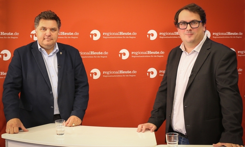 Landrats-Kandidat Uwe Schäfer (CDU) im Gespräch mit regionalHeute.de-Chefredakteur Werner Heise.