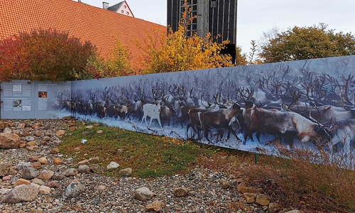 Die große Rentierwand im Eiszeitgarten ist fertig.