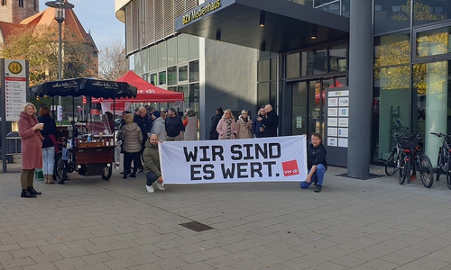 ver.di-Aktion für Inflationsausgleich.