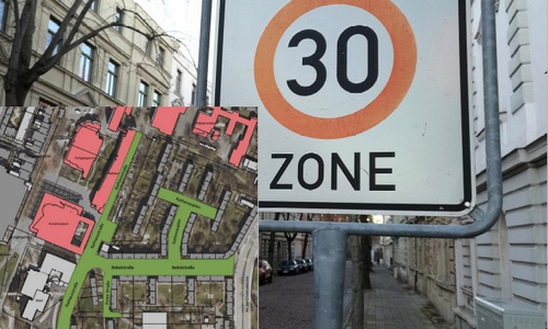 Die Tempo-30-Zonen Erweiterung der Rathausstraße.