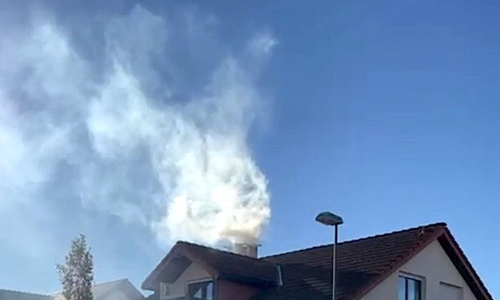 Starker Rauch aus einem Schornstein rief die Feuerwehr auf den Plan.