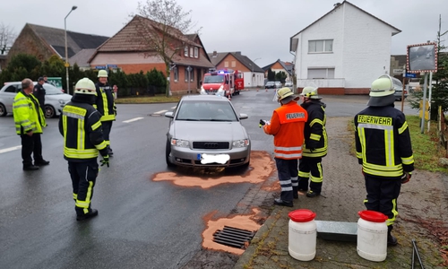 Die Feuerwehr kümmerte sich um die ausgelaufenen Betriebsstoffe.