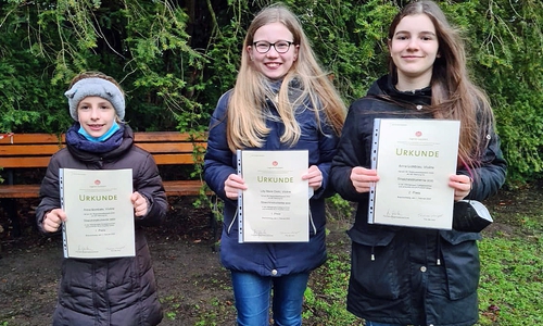 Freuen sich über ihren Erfolg bei "Jugend musiziert" (von links): Anna Bombala, Lilly Marie Diehl und Anna Lichtblau.
