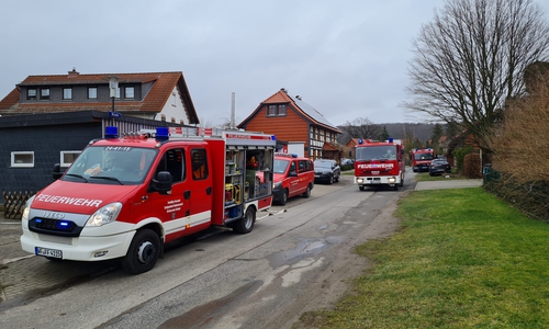 Die Feuerwehr überwachte die Hitzeentwicklung im betroffenen Schornstein.