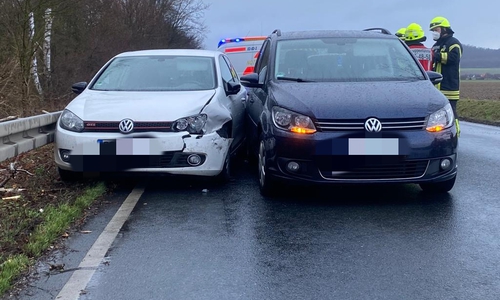 Die Unfallszene auf der B6.