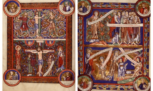 Zwei Blätter aus dem Evangeliar Heinrichs des Löwen und Mathildes von England: 