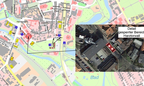 Der von der Sperrung betroffene Bereich.