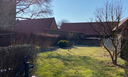 Der aktuelle Zustand des Gartens. Hier ist noch einiges zu tun. Positiv ausgedrückt: viel Potential, so Tim Uhde.