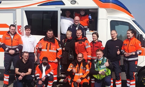 Die beiden Rettungsteams der Malteser aus Wolfsburg und Leipzig