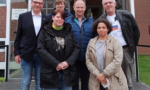 (v.l.): Amtsleiter Henrik Kühn, stv. Vorsitzende Nadine Laß, Beisitzerin Corinna Szanwald, Vorsitzender Thorsten Lemke, Beisitzerin Maike Gessing, Beisitzer Dieter Schädler.