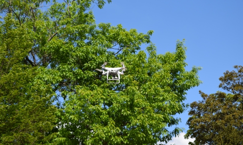 Der städtische Quadrokopter ist in der nächsten Woche für den Hochwasserschutz unterwegs.