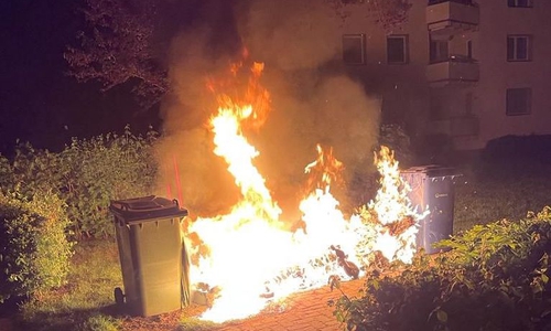 In Helmstedt brannten in der vergangenen Nacht Mülltonnen.