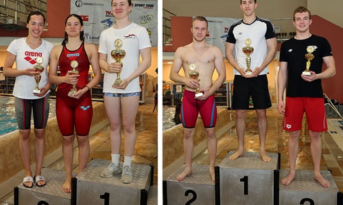 Die stolzen Pokalsieger der weiblichen und männlichen Nice Surprise Trophy Finals