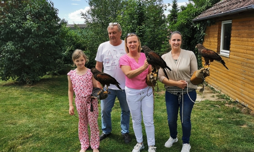 Dunja Kreiser (2. v. re.) mit Olaf Wahle, Melanie Kopkow und Tochter Amalie.