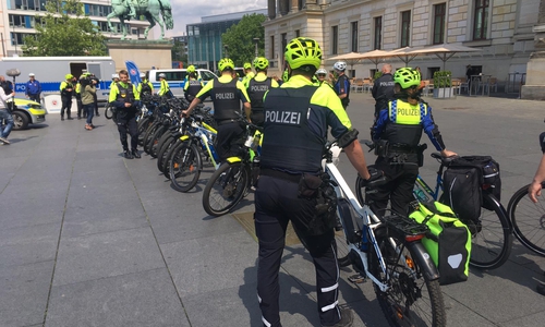 Die Fahrradstaffel der Polizei. (Archiv)