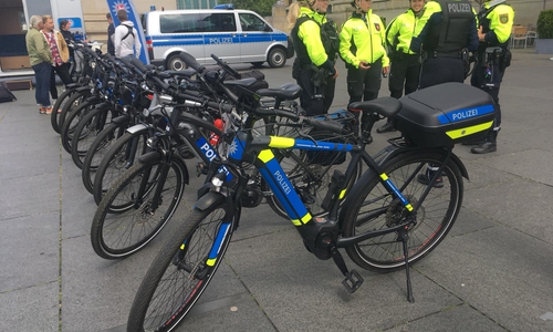 Die Fahrräder der Polizei.