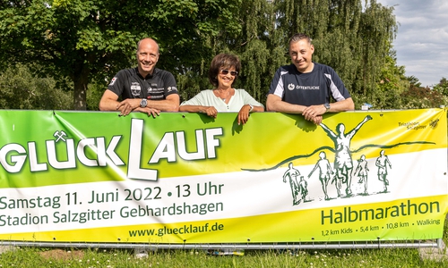Ruben Brandeis, Hanne Göbel, Marco Schübbe vom Glück Lauf in Gebhardshagen.