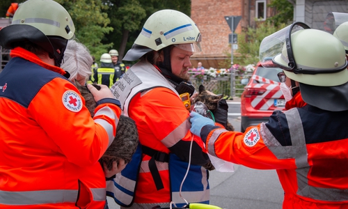 Zwei Katzen wurden von der Feuerwehr Wolfenbüttel aus dem Haus gerettet und vom DRK Rettungsdienst mit Sauerstoff versorgt.