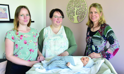 Von links: Das Team der Wochenbettambulanz im Storchennest 51: Jana Asmus, Melanie Küstermann und Diana Junge.