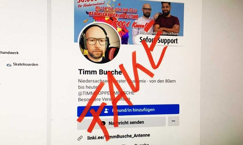 Der Moderator Timm Busche warnt auf Facebook.