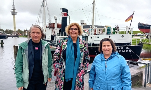 Inklusion und Partizipation im Museum als gemeinsames Anliegen: Prof. Dr. Ina Schiering und Prof. Dr. Sandra Verena Müller von der Ostfalia Hochschule für angewandte Wissenschaften in Wolfenbüttel mit Prof. Dr. Ruth Schilling, Direktorin des Deutschen Schifffahrtsmuseums Bremerhaven (v. li.).