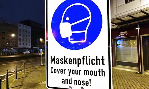 Hinweis auf Maskenpflicht (Archiv)