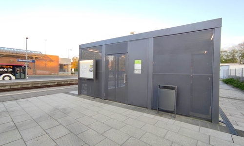 Das Fahrradparkhaus am Bahnhof in Wolfenbüttel.