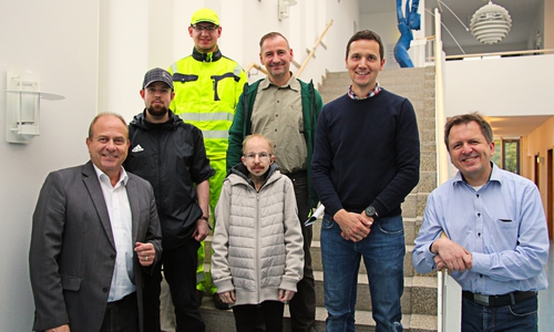 Teilnehmer Schichtwechsel: v.l.: Gerhard Radeck, Julian Ruddat, Florian Porrey, Pascal Ferdyn, Christian Kortegast (Lebenshilfe), Felix Knoblich, LK HE, Torsten Wendt.