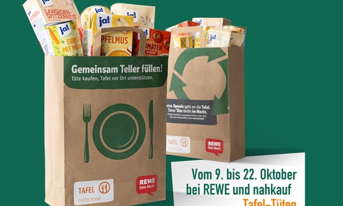 Kunden können einfach eine Tüte kaufen und so die Tafel unterstützen.