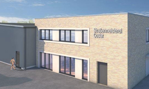 Visualisierung der neuen Straßenmeisterei Goslar.