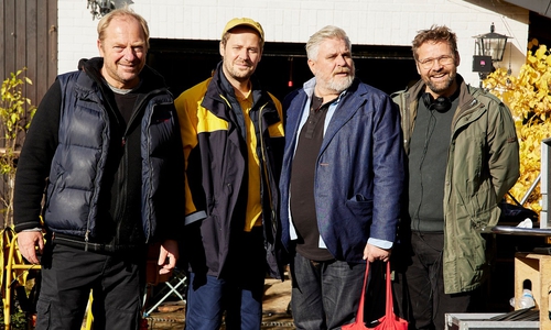 Derzeit laufen die Dreharbeiten zu ,,Harter Brocken - Die Erpressung" mit Mathias Neumann (Kamera), Jakob Benkhofer (Rolle Heiner Kelzenberg), Aljoscha Stadelmann) (Rolle Frank Koops) und Hanno Olderdissen (Regie)