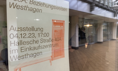  Ein leerstehendes Ladenlokal im Westhagener Einkaufszentrum dient als temporärer Seminar- und Ausstellungsraum.