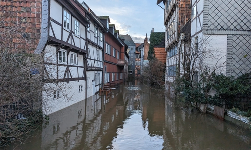 Seit Tagen sind Bereiche von Wolfenbüttel überflutet. Wie hier in Klein Venedig.