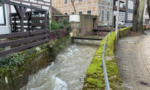 Der Wasserpegel – wie hier an der Abzucht – sinkt.