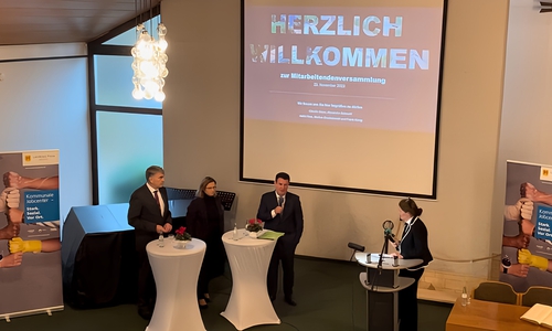 v.l.n.r.: Henning Heiß, Claudia Geyer, Hubertus Heil und Alexandra Schmahl