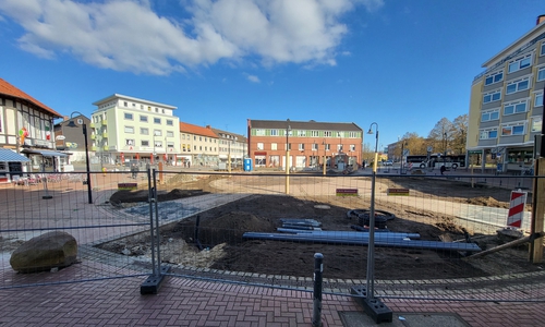 Die Baustelle des kleinen klimagerechten Forums in Salzgitter-Bad.